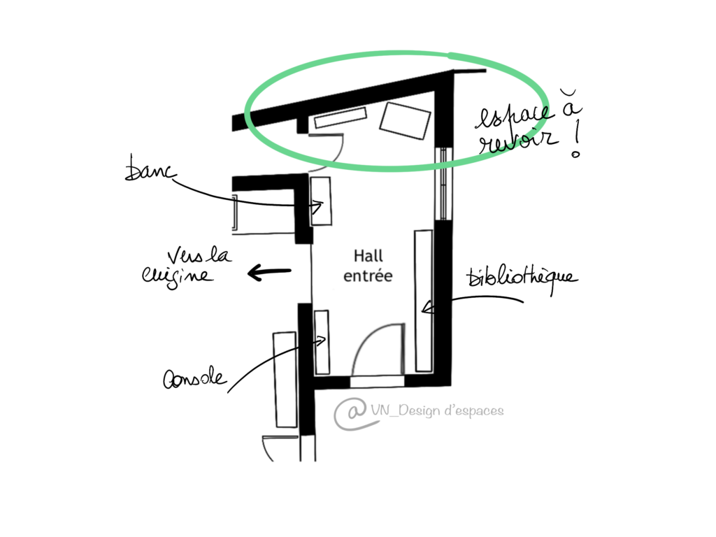 Plan projet aménagement entrée maison Pessac
