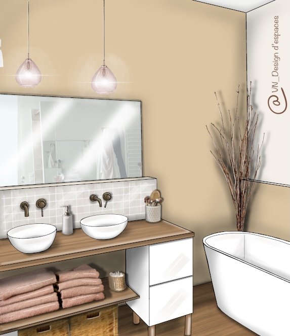 Perspective salle de bain maison Pessac